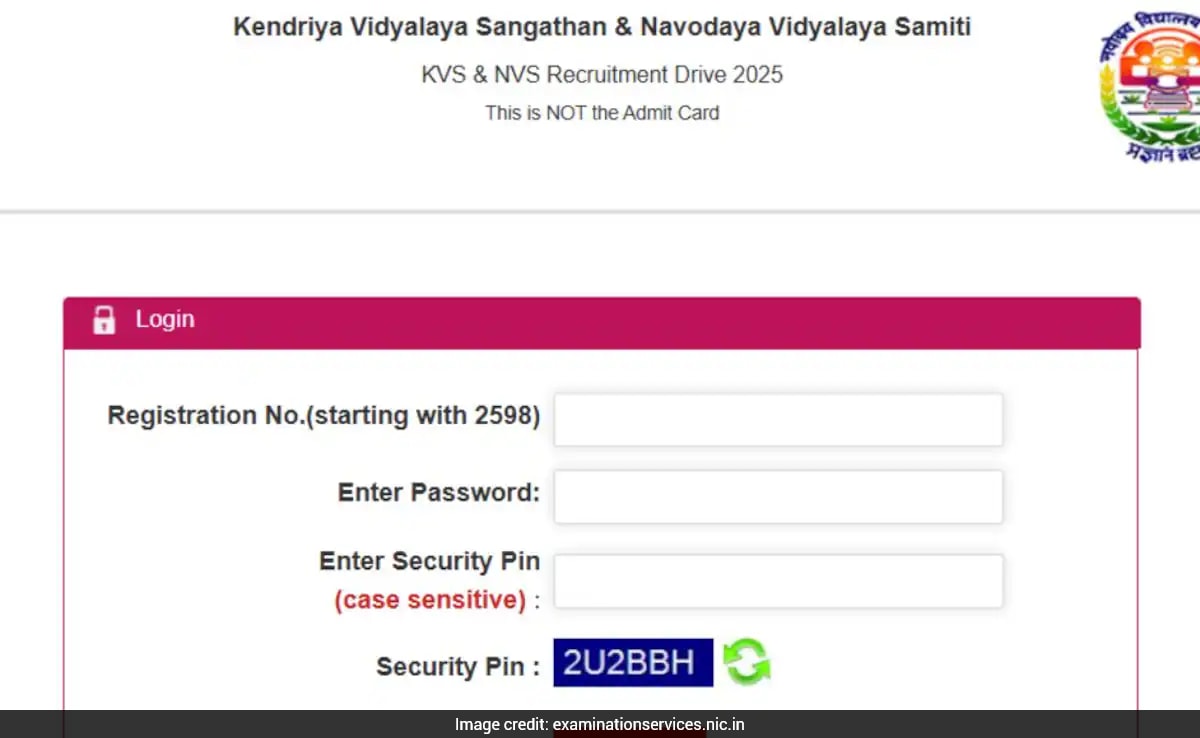 KVS, NVS 2025 City Slip Out: Direct Link To Download; Exam On January 10, 11