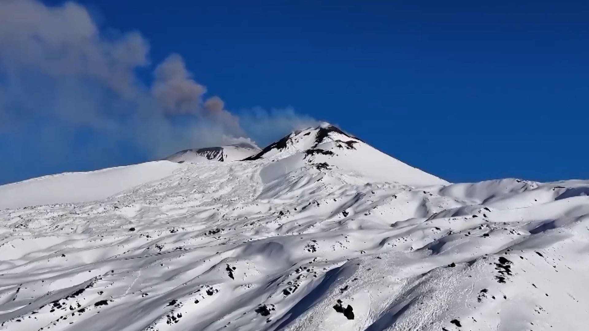 Tourists, Skiers Gather As Mount Etna Erupts In Sicily