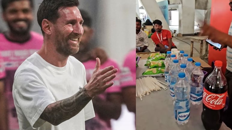 Lionel Messi च्या टूरदरम्यान चाहत्यांची लूट! 20  रुपयांची पाणी बॉटल 1000% महाग विकली