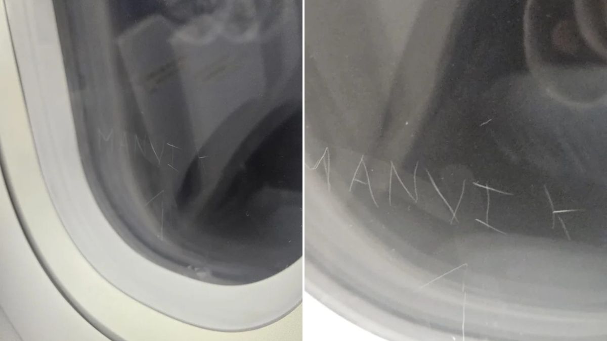Passenger Carved Name On IndiGo Flight Window. Internet Calls Them "Idiot"