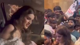 On Camera, Nidhhi Agerwal Mobbed At <i>The Raja Saab</i> Song Event At Lulu Mall In Hyderabad