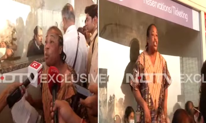 पहले चीखी और फिर काउंटर पर चढ़ काटा बवाल... इंडिगो की फ्लाइट कैंसिल होने पर महिला का हंगामा