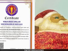 Sand Artist Sudarsan Pattnaik Sets World Record With Giant Santa Claus Made From Apples In Odisha