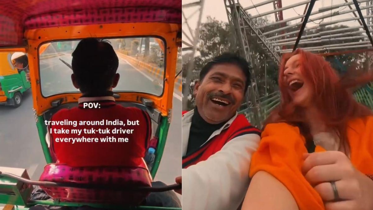 Foreign Vlogger Invites Delhi Auto Driver To Join Her While Sightseeing, Wins Hearts Online