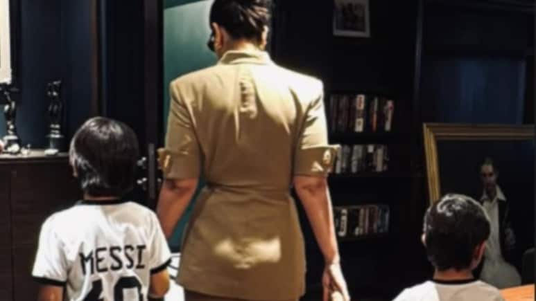 Kareena Kapoor Khan Gears Up For Messi's GOAT India Tour In Mumbai With Sons Taimur And Jeh