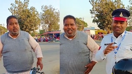 VIDEO: हेल्मेट का घातले नाही? काकांनी सांगितलं 'असं' कारण; पोलिसांनी हातच जोडले, व्हिडिओ व्हायरल