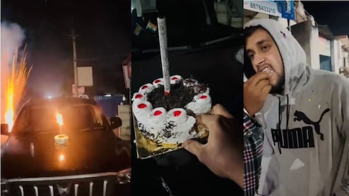 Birthday Celebration on NH-43 : बीच सड़क पर गाड़ी के बोनट पर काटा केक, नप गया सोनहत BMO अनित बखला