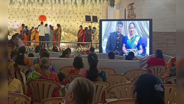 Flight Cancelled, Techie Couple Attends Own Reception Online