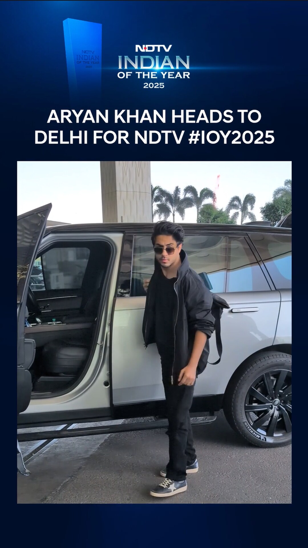Video: Aryan Khan Heads To Delhi For NDTV Indian Of The Year 2025