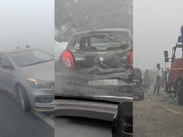 कोहरे में कोहराम, ग्रेटर नोएडा में एक्सप्रेसवे पर धड़ाधड़ टकराईं गाड़ियां, लगा लंबा जाम, अमरोहा में एक की मौत