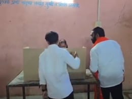Video: Sena MLA Enters Poll Booth, Shows Party Symbol To Woman Casting Vote