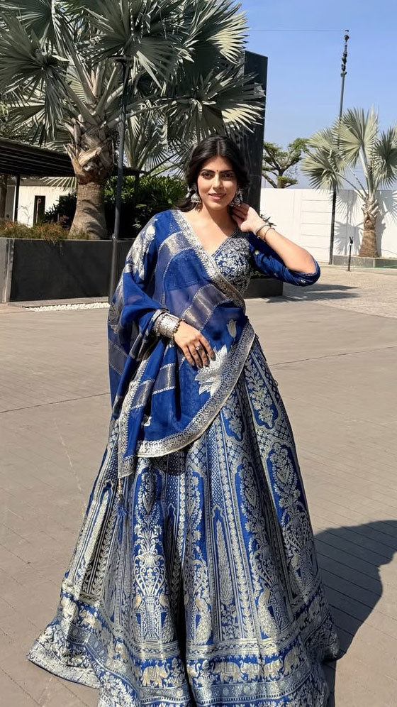 RJ Karishma Stuns in a Royal Blue Lehenga