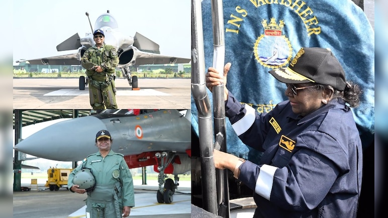 PHOTOS: पनडुब्बी पर सवार हुईं राष्ट्रपति, लड़ाकू विमान राफेल और सुखोई में भी भर चुकी हैं ऐतिहासिक उड़ान