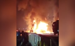 10 Dead, Many Missing As Bus Goes Up In Flames After Collision With Truck