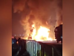 10 Dead, Many Missing As Bus Goes Up In Flames After Collision With Truck