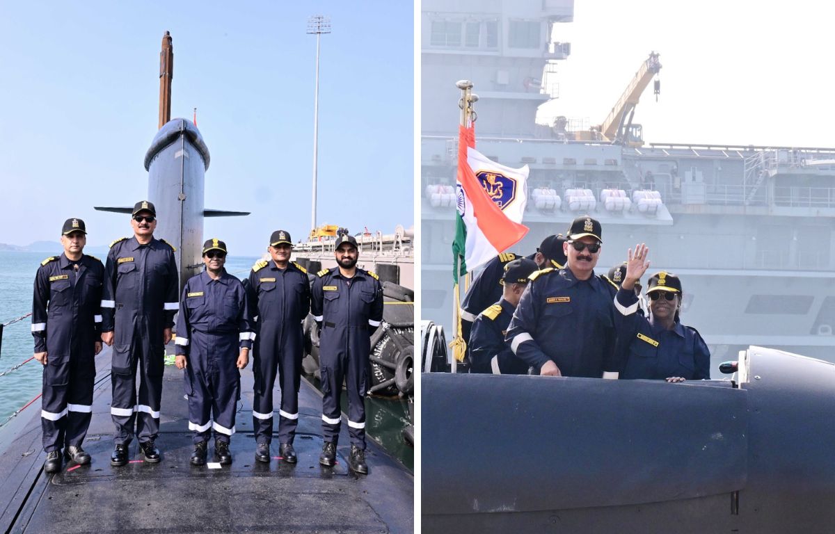 President Droupadi Murmu Embarks On Submarine Sortie At Karnataka Naval Base