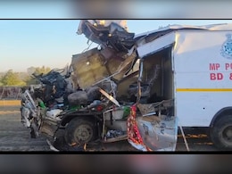 पुलिस की गाड़ी और कंटेनर की जोरदार टक्कर, मुरैना बम स्क्वॉड के 4 जवानों की मौत, एक गंभीर 