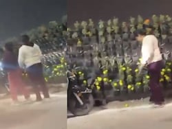 Video: Lucknow Residents Steal Flower Pots Placed On Roadside For PM Modi's Event