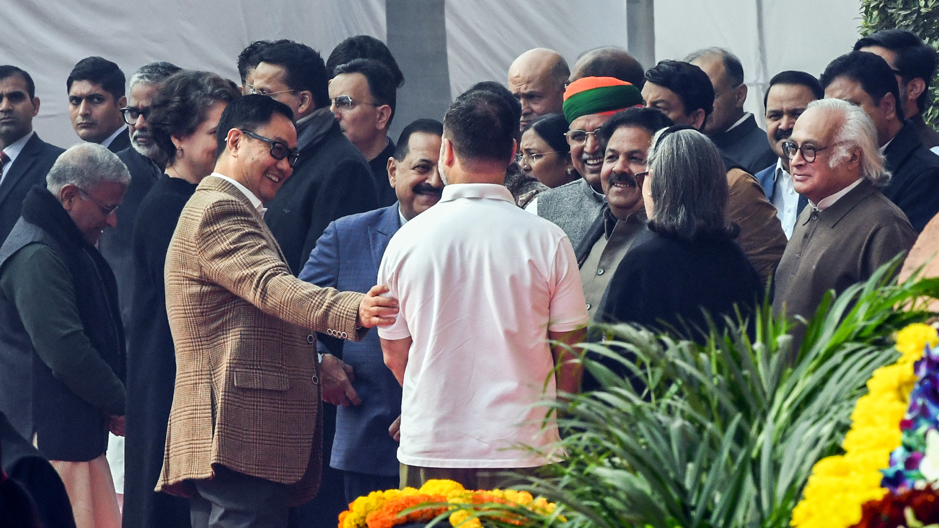 Rahul Gandhi, Union Minister Kiren Rijiju Share Light Moment In Parliament Premises