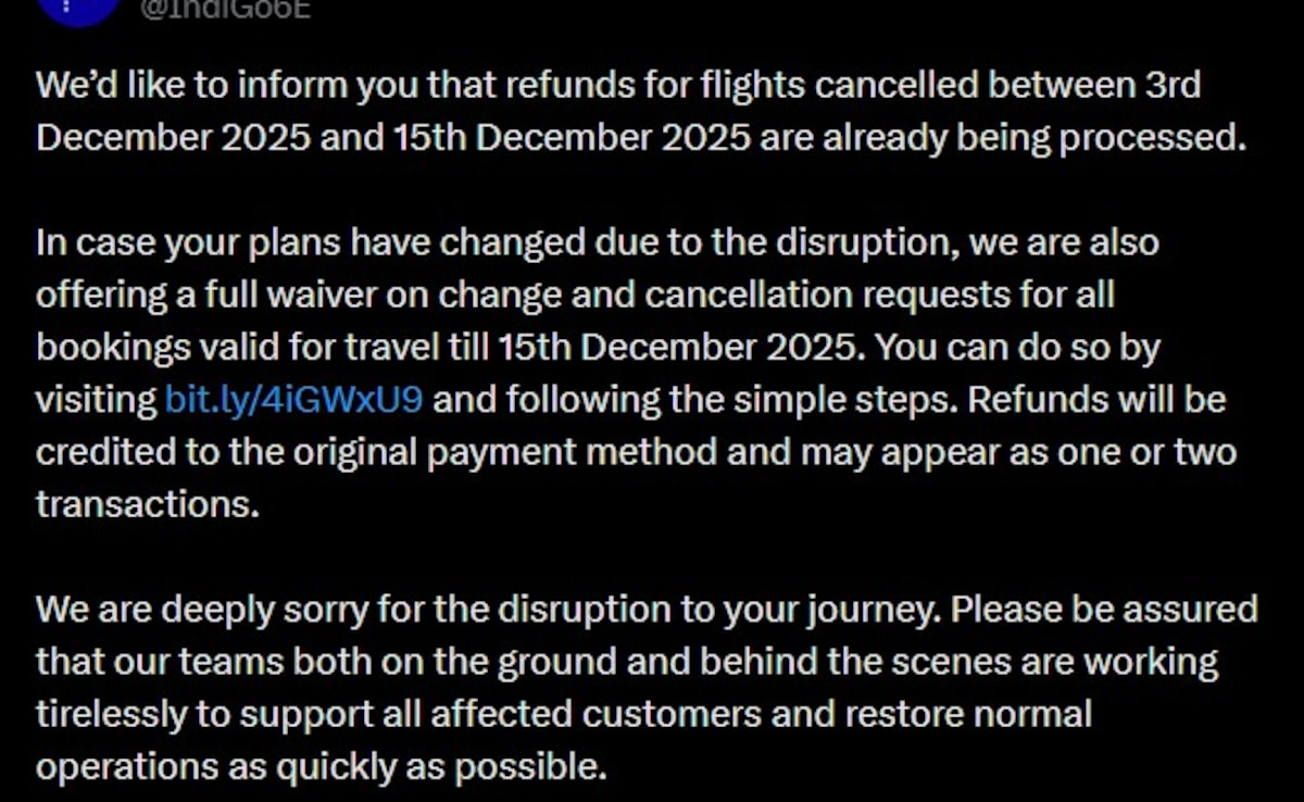 Screengrab from image posted on X by @IndiGo6E Screengrab from image posted on X by @IndiGo6E