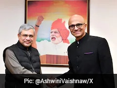 Ashwini Vaishnaw Discusses AI, Tech Collaboration With Satya Nadella