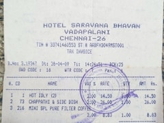 Saravana Bhavan Bill From 2009 Goes Viral: Three Items Cost Just Rs 50