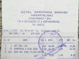 Saravana Bhavan Bill From 2009 Goes Viral: Three Items Cost Just Rs 50