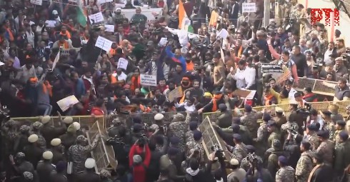 Protests At Bangladesh High Commission In Delhi Over Hindu Man's Lynching