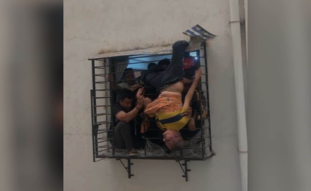 Video: Man Falls From 10th Floor, Cheats Death As Leg Gets Stuck 2 Floors Down