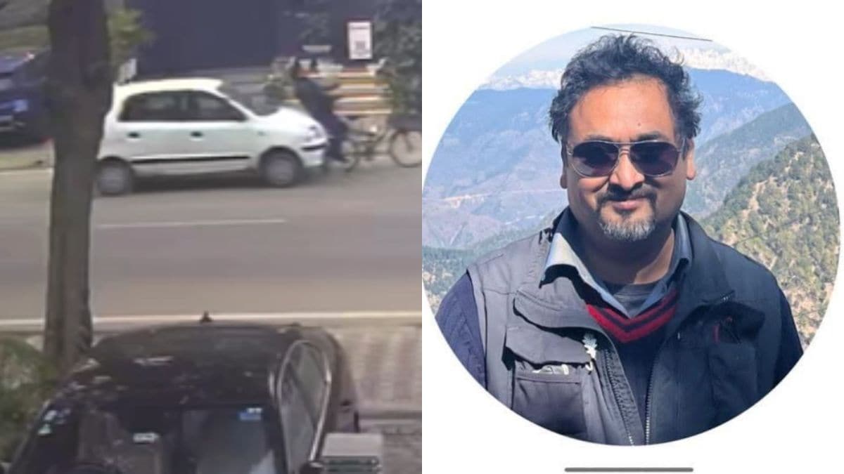 Fatal Hit-and-Run: CCTV Captures Hyundai Santro Striking Businessman Cycling in Gurugram
