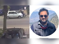 CCTV Shows Santro Running Over Businessman Cycling In Posh Gurugram Colony