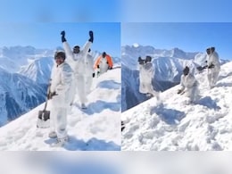 जाड़ों की जंग में 'स्नो क्रिकेट', बर्फीले मोर्चे पर फावड़े से क्रिकेट खेलते सेना के जवानों का वीडियो वायरल