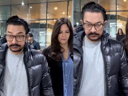 कैमरा के सामने 60 साल के आमिर खान ने लुटाया 46 साल की गर्लफ्रेंड के लिए प्यार, हाथों में हाथ डाले इस अंदाज में आए नजर