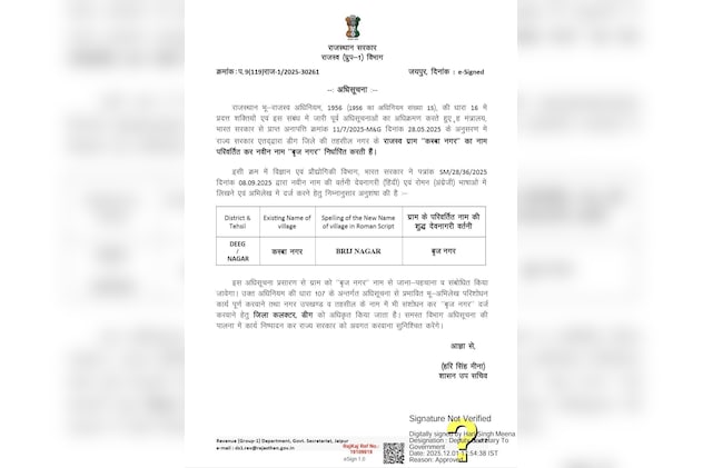 नाम परिवर्तन की प्रक्रिया पूरी करवाने की जिम्मेदारी जिला कलेक्टर डीग को सौंपी गई है नाम परिवर्तन की प्रक्रिया पूरी करवाने की जिम्मेदारी जिला कलेक्टर डीग को सौंपी गई है