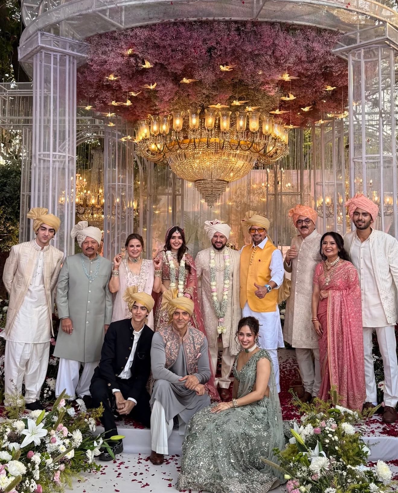 Hrithik Roshan Poses With Sons Hrehaan And Hridhaan At Cousin Eshaan's Wedding. See Pic