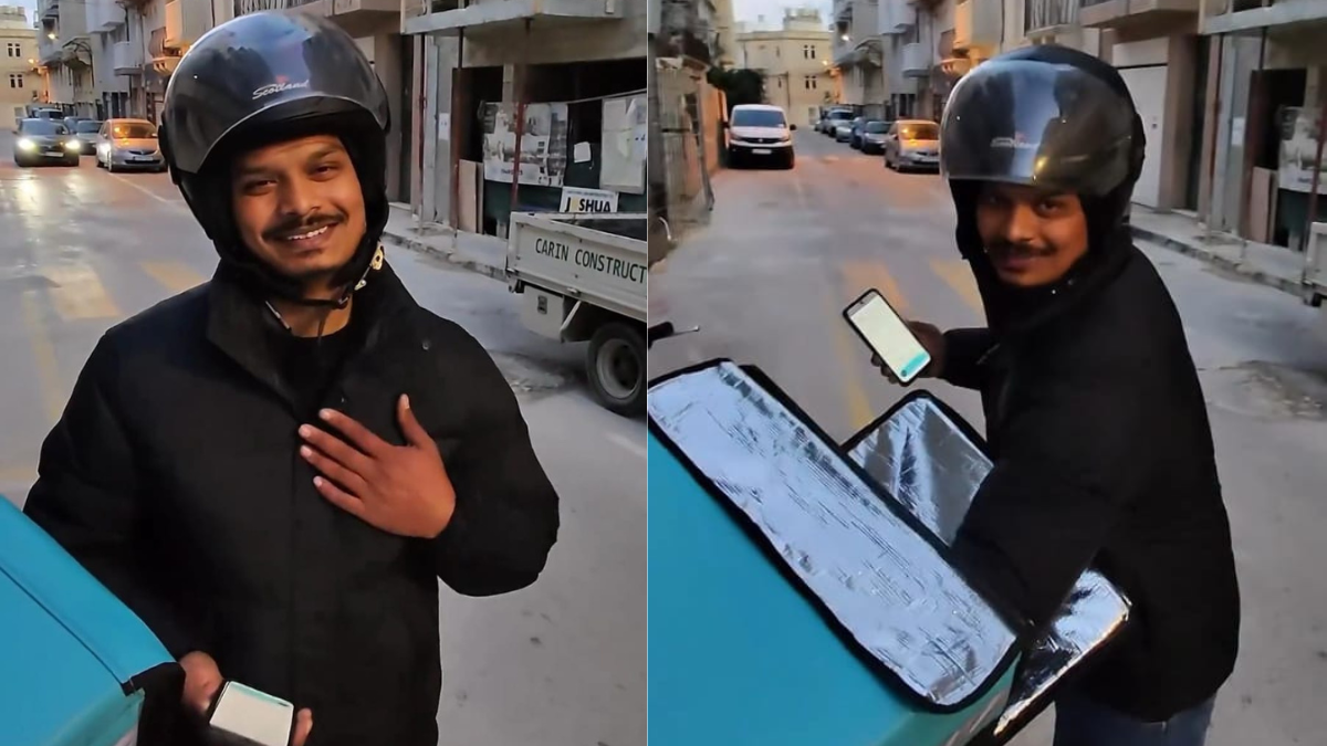Watch: Vlogger's Unexpected Gesture For Indian Food Delivery Rider In Malta Wins Hearts Online