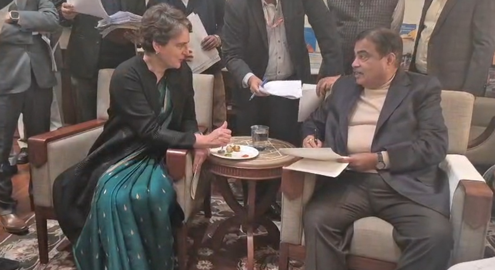 At Priyanka Gandhi-Nitin Gadkari Meet, Bhai-Behen Quip And A Rice Delicacy