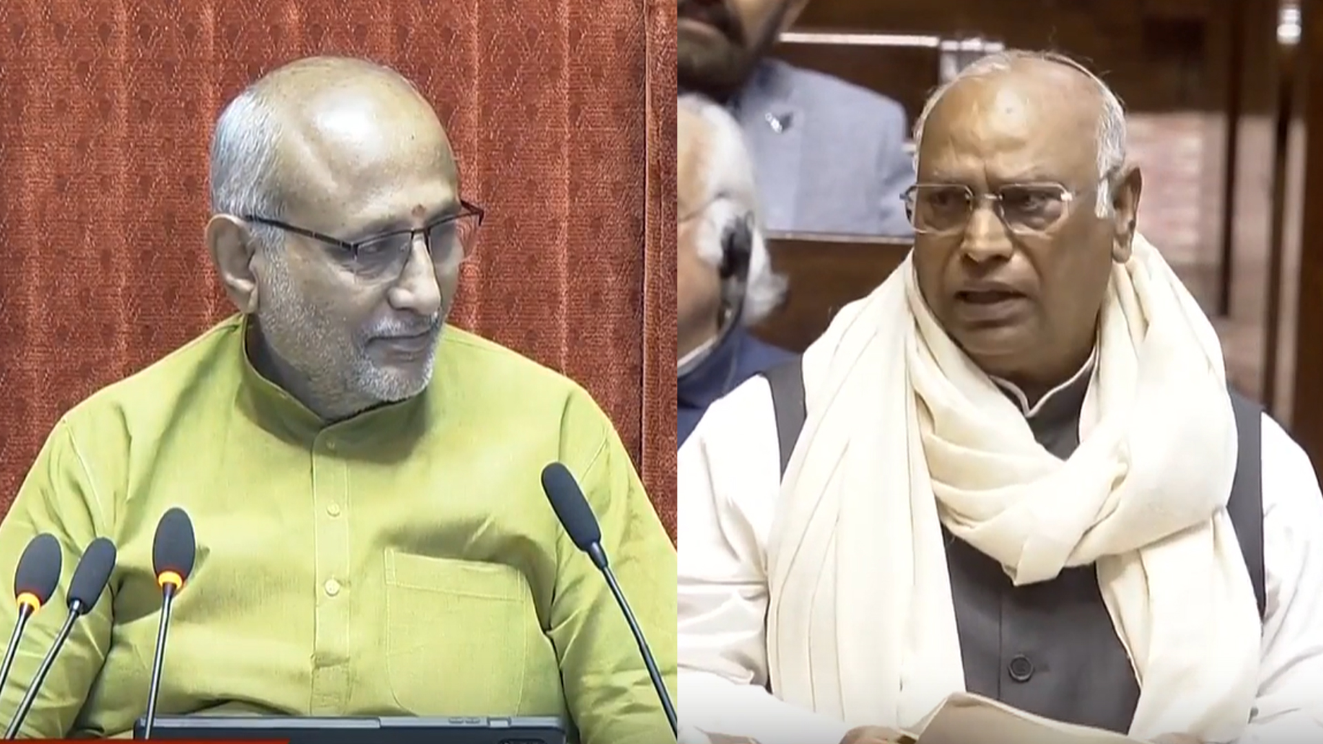 Mallikarjun Kharge Welcomes Chairman CP Radhakrishnan In Rajya Sabha