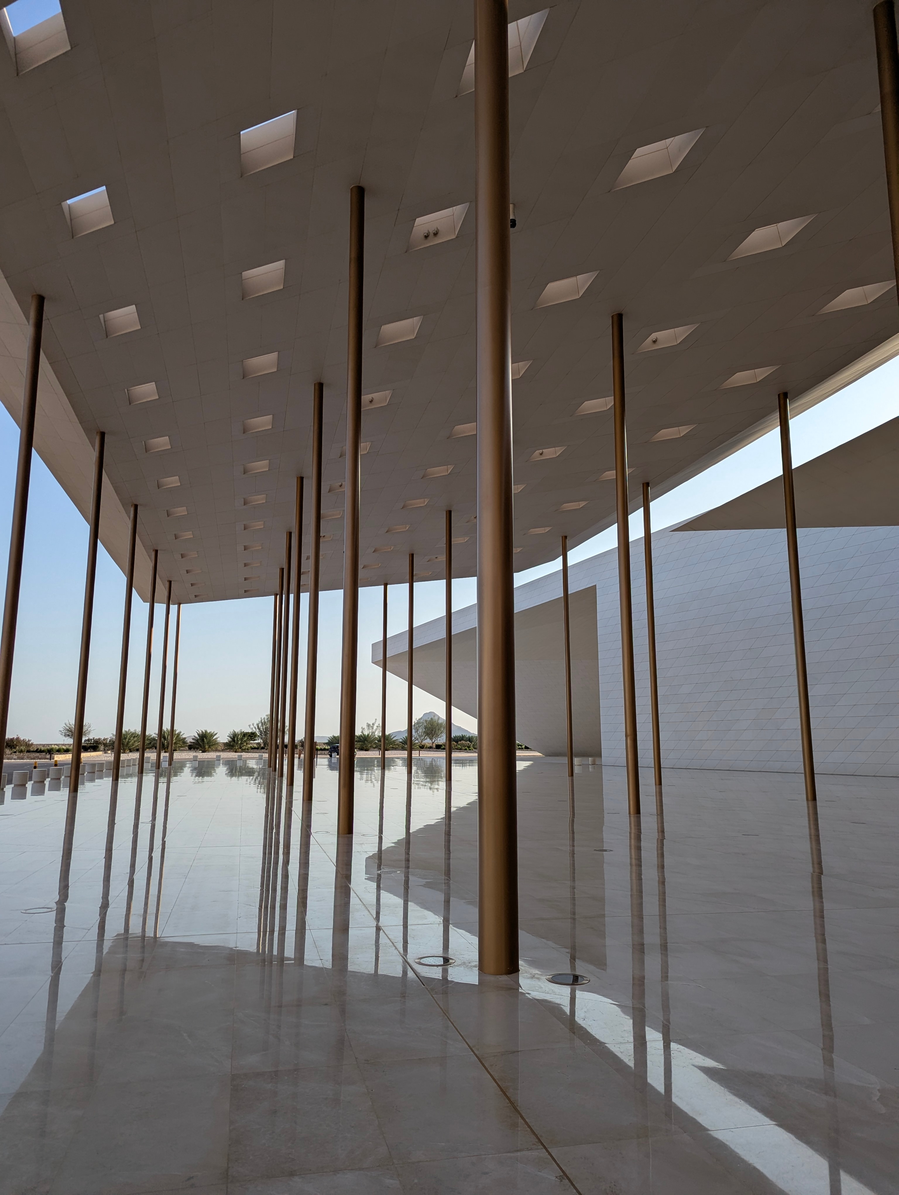 The sharp, angular edges of Oman Across The Ages museum are inspired by the Al Hajr mountains. Photo: Author The sharp, angular edges of Oman Across The Ages museum are inspired by the Al Hajr mountains. Photo: Author
