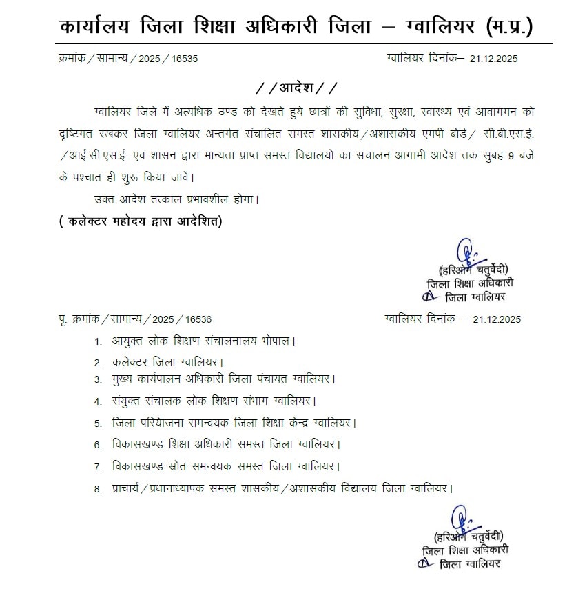 कलेक्टर के निर्देश के बाद देर रात जारी हुआ आदेश