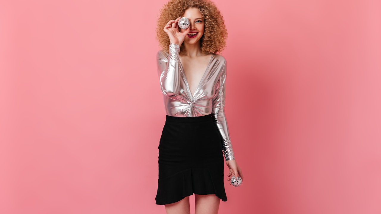 Elevate your New Year's Eve party look with these sequin and metallic skirts