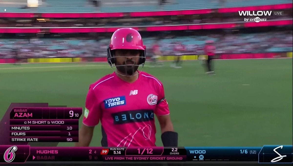 Babar Azam in action during BBL 2025