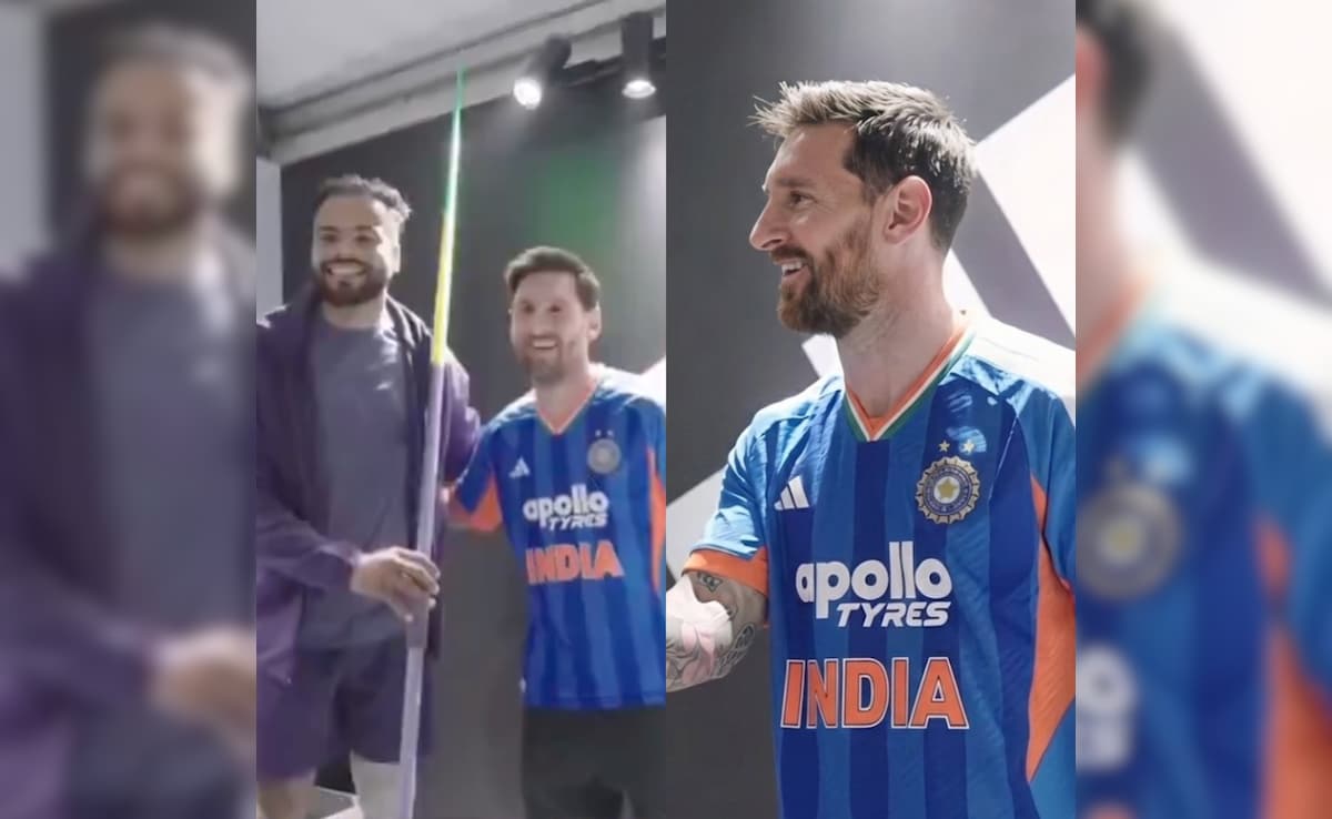 Lionel Messi Dons Indian Cricket Team Jersey While Posing With Kuldeep Yadav In Viral Photoshoot