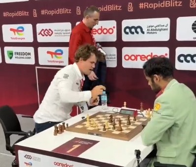 Magnus Carlsen Loses Cool After Shock Loss To Arjun Erigaisi. Watch