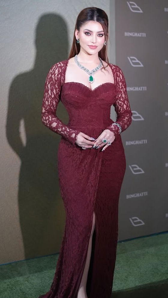 Urvashi Rautela&rsquo;s Burgundy Evening Look Sets Red-Carpet Goals