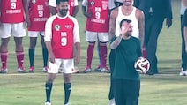 Lionel Messi Plays Football With Telangana CM Revanth Reddy, Video Viral
