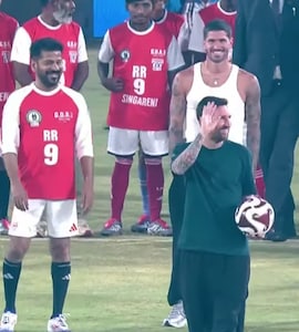 Lionel Messi Plays Football With Telangana CM Revanth Reddy, Video Goes Viral