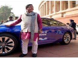 Union Minister Pralhad Joshi Reaches Parliament In Hydrogen-Powered Toyota Mirai