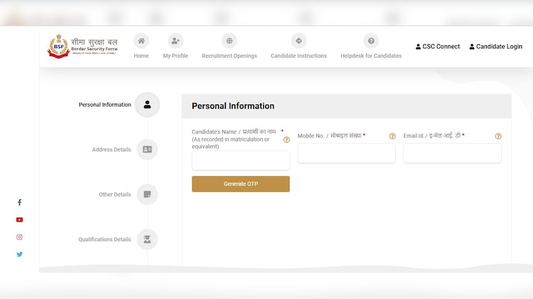 BSF Opens 549 Constable General Duty Vacancies For 2025-26