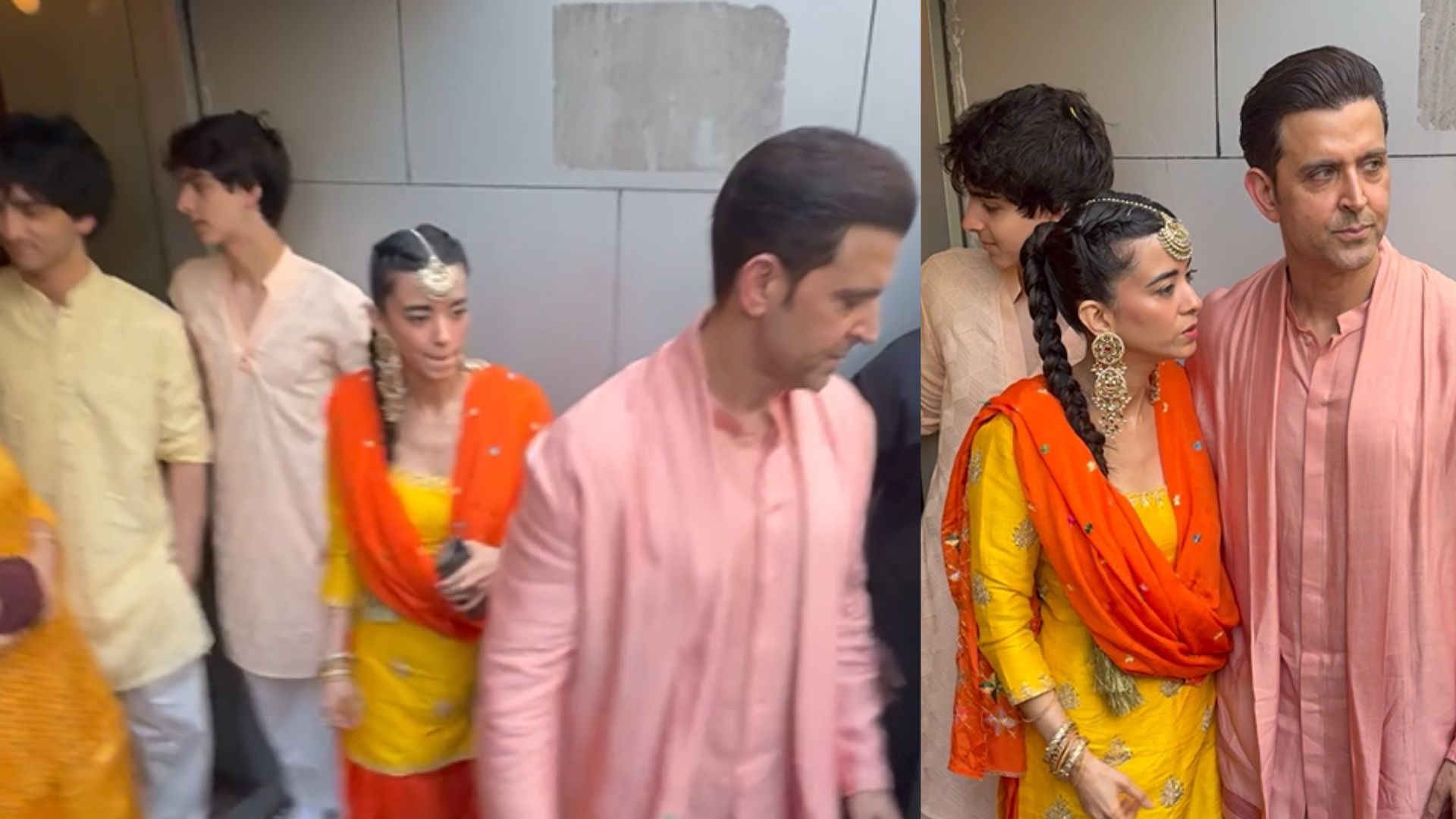 Watch: Hrithik Roshan With Girlfriend Saba Azad And Sons Hrehaan-Hridhaan At Cousin's Pre-Wedding Bash